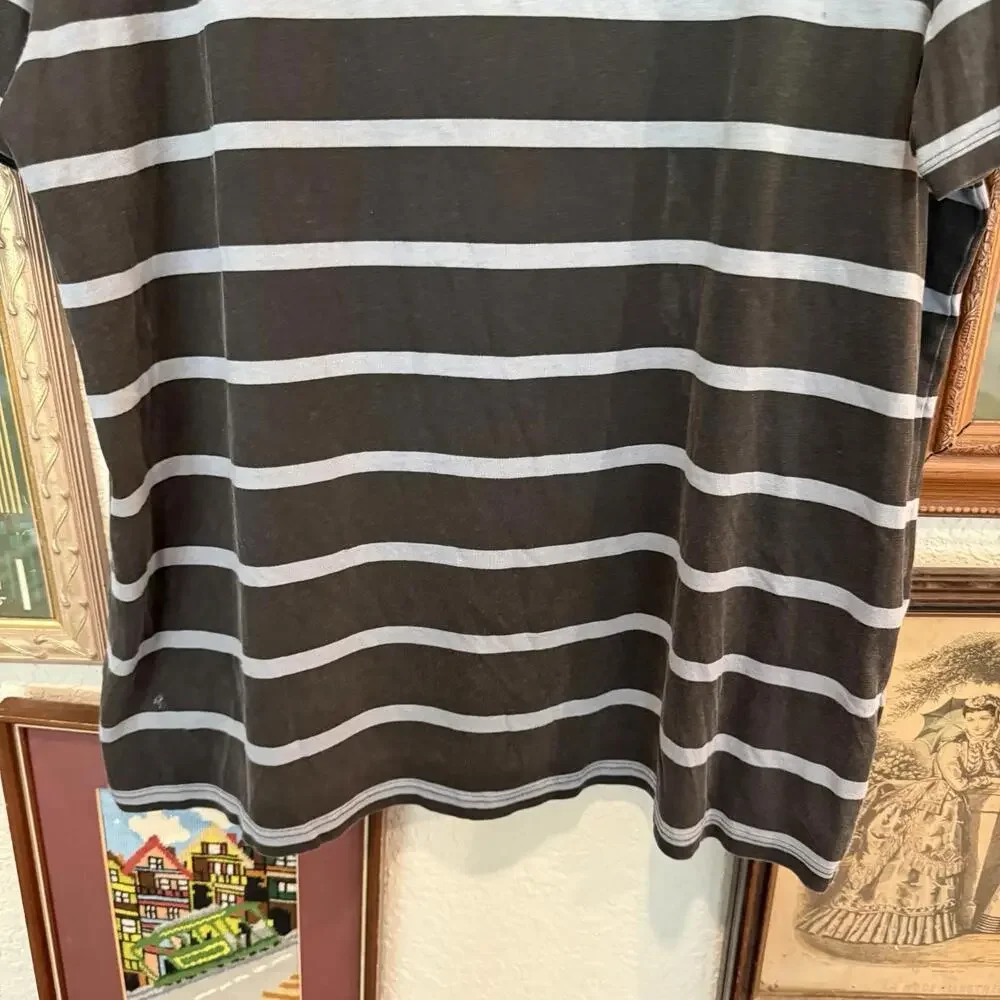 Vintage 90s Guess Originals Black And White Striped Skate Surfing Shirt Size S/M - Picture 4 of 6